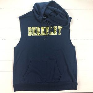 Berkeley Blue Cut Off Sleeveless Mens Hoodie Sz M